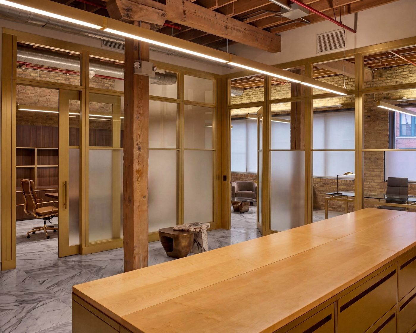 Grande salle modulable en bois et verre